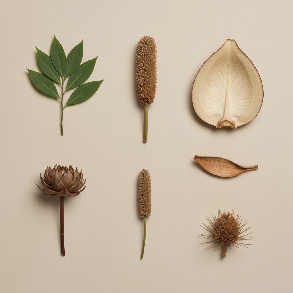 Botanische Elemente und Pflanzenmaterialien Neutral Minimalistisch Studio