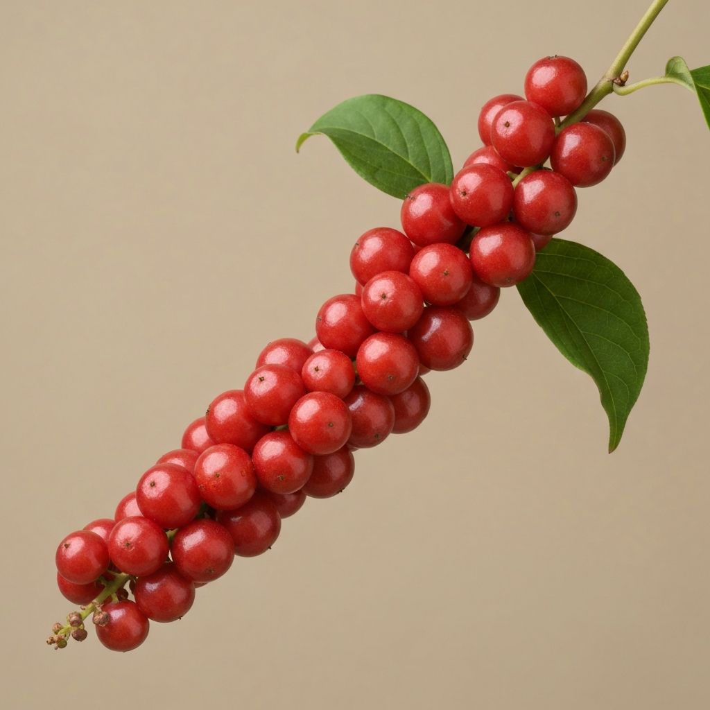 Schisandra chinensis Beerentraube auf Rebe